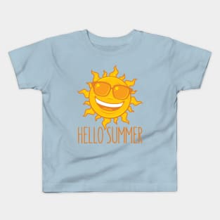 Hello Summer Sun With Sunglasses Kids T-Shirt